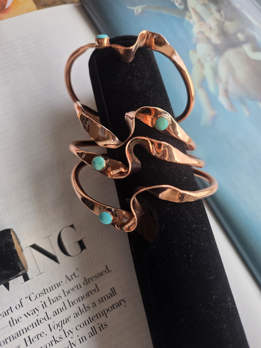 🆕️Copper Cuff with GenuwineTurquoise Stone Accent~ 1 Bracelet Only Fits 6-8